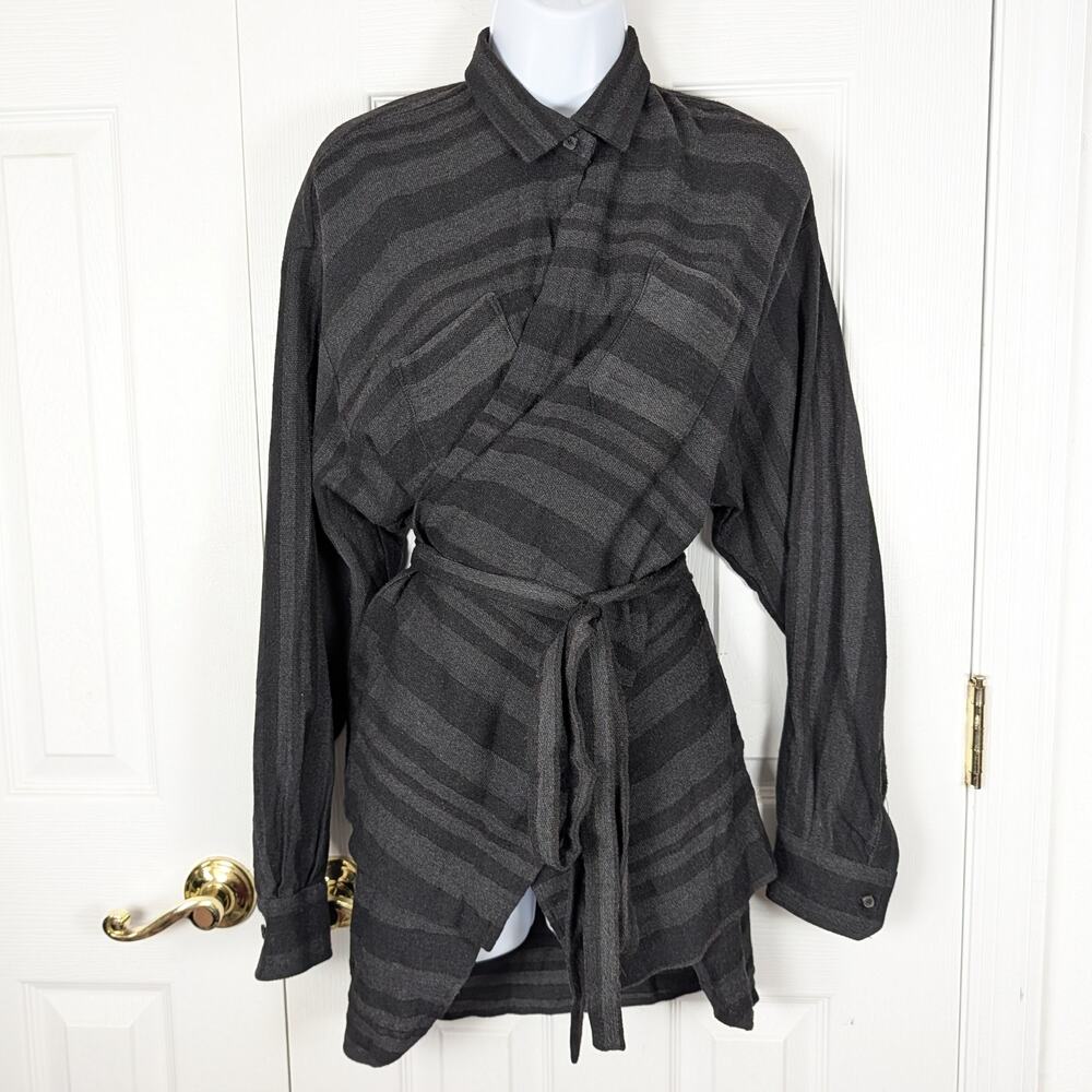 Creatures of Comfort - Striped Zelander Wool Wrap Top - Size 6